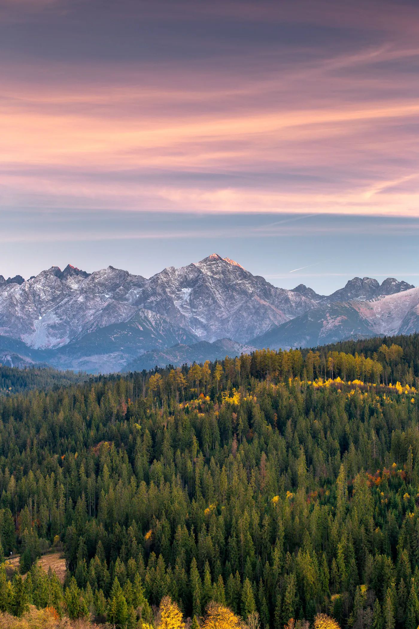 The High Tatra mountains at sunrise, Slovakia